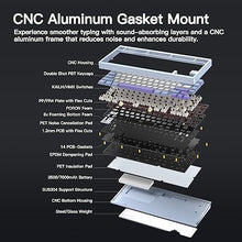 Load image into Gallery viewer, WOBKEY Rainy 75 CNC Aluminum HMX/JWK/Cocoa Switches Triple-Mode Connectivity Mechanical Keyboard with Superior Acoustics, No RGB/PP/Gradient Glass/3500mAh/Violet Switch (Lite - Black)