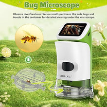 Load image into Gallery viewer, Kids Handheld Mini Microscope with Stand - 2.0" 4K Screen 1000X Digital Pocket Portable Miniscope Science Kit for Boy Girls 4-12 w/Slides Set EVA Case 32G Card