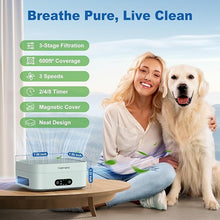 Load image into Gallery viewer, Air Purifiers for Home 600 Sq.Ft, TDBYWAE H13 True HEPA Air Purifier with USB Cable for Pets Dust Dander Pollen Odor Smoke, Small Portable Air Purifier for Bedroom Office Desktop Car RV (Green)