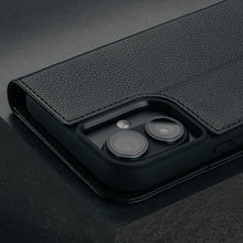 Load image into Gallery viewer, TORRO Premium Leather Case Compatible with iPhone 16 Plus 6.7" – Genuine Leather Wallet Flip Folio Case with Kickstand and Card Slots (Compatible with Official MagSafe Chargers) - Black
