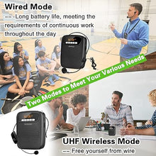 Load image into Gallery viewer, Portable Voice Amplifier Wireless & Wired Headset Microphone Speaker Mini Lightweight Personal Classroom Mic for Teachers Supports AUX Input,Bluetooth 5.0,Recording - S278UHF