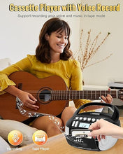 Load image into Gallery viewer, CD and Cassette Player Combo, Boombox CD Player Portable with AM/FM Radio, Tape Recording, Stereo Sound, AC/DC Powered, AUX/Headphone Jack, Sleep Timer for Home, Senior, Child