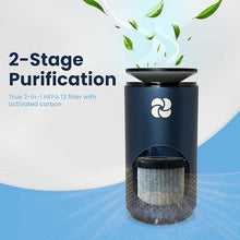 Load image into Gallery viewer, A2 UV & HEPA Portable Air Purifier - 5.6in tall, 11 oz. Ideal for Travel, In-Car, Mini Air Purifier, ROSE GOLD.