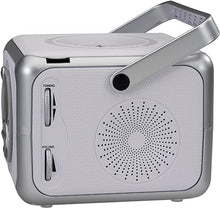 Load image into Gallery viewer, Jensen FM Stereo CD555 Bluetooth Boombox, Silver, 7.00 x 9.75 x 6.00 inches