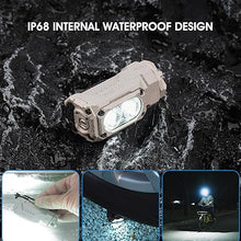 Load image into Gallery viewer, WUBEN E7 1800 Lumen Rechargeable Mini Flashlight with Magnet - Super Bright 6 Modes Khaki EDC Flashlight, Typ-C Rechargeable LED; IP68 Pocket Flashlight for Headlamp Use, Rescue, Camping