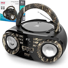 Load image into Gallery viewer, Pyle Portable CD Player Bluetooth Boombox Speaker-AM/FM Stereo Radio&Audio Sound,Supports CD-R-RW/MP3/WMA,USB,AUX,Headphone,LED Display,AC/Battery Powered,Real Tree-Pyle PHCD59.5