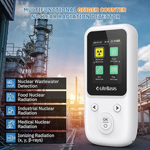 Load image into Gallery viewer, LifeBasis Geiger Counter Nuclear Radiation Detector, Radiation Dosimeter with TFT Display and Smart Alert Rechargeable Beta Gamma X-ray Radiation Monitor (with Lanyard and Bracket) - White
