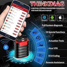 Load image into Gallery viewer, Thinkdiag OBD2 Scanner Bluetooth, All System Bidirectional scan Tool OE Level Diagnostic Tool with ECU Coding,15+ Service Functions, FCA AutoAuth, All Software 1 Year Update fits for iPhone & Android