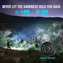 Load image into Gallery viewer, OLIGHT Seeker 4 Pro Rechargeable LED Flashlights, High Lumens Powerful Bright Flashlight 4600 Lumens with USB C Holster, Waterproof Flashlight for Emergencies, Camping, Searching(Orange Cool White)