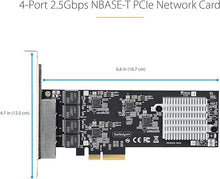 Load image into Gallery viewer, StarTech.com 4-Port 2.5Gbps NBASE-T PCIe Network Card, Intel I225-V, Quad-Port Computer Network Card, Multi-Gigabit NIC, PCI Express Server LAN Card, Desktop Ethernet Interface (PR42GI-NETWORK-CARD)