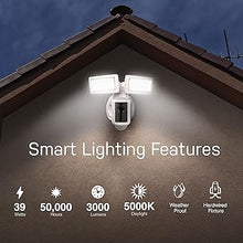 Load image into Gallery viewer, Feit Electric SEC3000/CAM/WIFI Outdoor LED Smart Security Camera with Motion Sensor, 2-Way Audio, 39-Watt Floodlight, Works with Alexa and Google Asst, Alarm, Hardwired, 128 GB Micro SD Card Storage