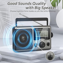 Load image into Gallery viewer, Greadio Portable Shortwave Radio with Best Reception,AM FM Transistor,LCD Display,Time Setting,Battery Operated by 4 D Cell Batteries or AC Power,Big Speaker,Earphone Jack for Gift,Elder,Home