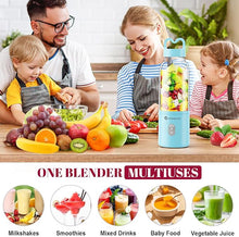 Load image into Gallery viewer, Portable Personal Blender 17 OZ/500 ML Juicer, 175W Personal Size Blender, Ideal for Smoothies, Ice Blending, Juicing, and Food Processing, Compact, Convenient, and Versatile (Blue)