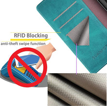 Load image into Gallery viewer, SUANPOT Compatible with iPhone 16 Pro Max 6.9" Wallet case with RFID Blocking Credit Card Holder,Flip Book PU Leather Protective Cover Women Men for Apple 16 Pro Max Phone case Blue Green