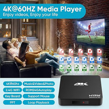 Load image into Gallery viewer, 4K@60hz MP4 Media Player Support 8TB HDD/ 256G USB Drive/SD Card with HDMI/AV Out for HDTV/PPT MKV AVI MP4 H.265-Support Advertising Subtitles/Timing, Networkable, Mouse&Keyboard Control