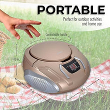 Load image into Gallery viewer, SYLVANIA SRCD261-B-CHAMPAGNE Portable CD Player with AM/FM Radio (Champagne)
