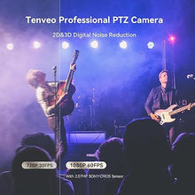 Load image into Gallery viewer, Tenveo AI Auto Tracking NDI PTZ Camera 3G-SDI/HDMI/USB3.0/LAN PoE 20X Optical+8X Digital Zoom IP Live Streaming Camera, FHD 1080P 60FPS for Church Services Worship Large Events Live Broadcast