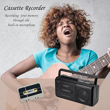 Load image into Gallery viewer, G Keni Portable Cassette Player Boombox AM/FM Radio Stereo, Casette Tape Player Recorder with Earphone Jack Battery Operated or AC Powered