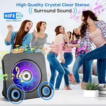 Load image into Gallery viewer, Desktop CD Player with Speakers, ROADOM CD Players for Home, Portable CD Player with Bluetooth Hi-Fi Stereo Sound,Remote Control,Supports CD/Bluetooth/FM Radio/U Disk/AUX/Timer/Repeat,Black