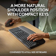Load image into Gallery viewer, Logitech Wave Keys Wireless Ergonomic Keyboard with Cushioned Palm Rest, Comfortable Natural Typing, Easy-Switch, Bluetooth, Logi Bolt Receiver, for Multi-OS, Windows/Mac - Graphite