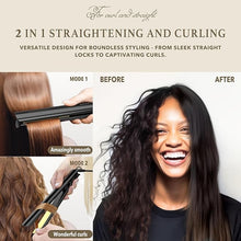 Load image into Gallery viewer, Titanelli 2 in 1 Titanium Hair Straightener and Curler | 100% Pure Ti-Thermal Technology Flat Iron | 1-Inch Professional Styling | Available in Black, Gold, and Pink (Black)