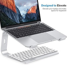 Load image into Gallery viewer, OMOTON Laptop Stand, Detachable Laptop Mount, Aluminum Laptop Holder Stand for Desk, Compatible with MacBook Air/Pro, Dell, HP, Lenovo and All Laptops (11-16 inch), Silver