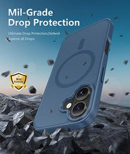 Load image into Gallery viewer, FNTCASE for iPhone 16 Phone Case: Magnetic Matte Textured Shockproof Military Grade Drop Protection Cell Phone Cover | Slim Rugged Anti-Slip Durable Protective Bumper Cases(Blue)