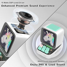 Load image into Gallery viewer, Divoom Ditoopro Pixel Art Speaker with LED Display, Portable Bluetooth Speaker, Smart Alarm Clocks, Retro Aesthetic Decor for Kitchen, Bedroom, Office, White