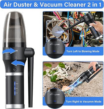 Load image into Gallery viewer, ATEngeus Compressed Air Duster & Vacuum, 77000 RPM Cordless Air Duster, 3 in1 Air Blower, Detachable Battery, Replaces for Air Cans, Keyboard Cleaner, Vacuum Cleaner for pc