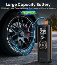 Load image into Gallery viewer, PECHAM Tire Inflator Portable Air Compressor,USB 5V 20000mAh Battery 160PSI Cordless Tire Pump Electric Air Pump for Car Tires,Fits Car/Truck/Motorcycle/Balls/Bicycles