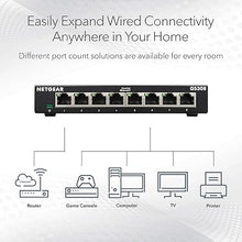 Load image into Gallery viewer, NETGEAR 8-Port Gigabit Ethernet Unmanaged Switch (GS308) - Home Network Hub, Office Ethernet Splitter, Plug-and-Play, Silent Operation, Desktop or Wall Mount