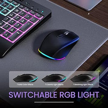 Load image into Gallery viewer, Wireless Keyboard and Mouse Combo- VEILZOR 2.4G Rechargeable Keyboard with Phone Holder, Ergonomic Wrist Rest, 9 RGB Backlit Effects, Silent Keyboard Mouse Set for Windows, Laptop, PC