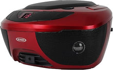 Load image into Gallery viewer, Jensen CD-475R Portable Sport Stereo Boombox CD Player with AM/FM Radio and Aux Line-in & Headphone Jack (Red)