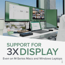 Load image into Gallery viewer, Plugable USB C Triple Display Docking Station | 100W PD, 3x HDMI (1x 4K 30Hz, 2x 1080p 60Hz), 6x USB 5Gbps Ports | Windows, macOS, ChromeOS Compatible - Enhance Productivity with Multi-Monitor Support