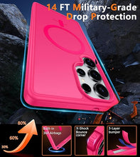 Load image into Gallery viewer, FNTCASE for Samsung Galaxy S25-Ultra Case: Magnetic Translucent Matte Shockproof Slim Cell Phone Cover - Military Grade Drop Proof Hard Back Anti-Fingerprint Protective Phonecase (6.9 inch/Hot Pink)