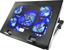 Load image into Gallery viewer, Laptop Cooling Pad 17inch 15.6 14 13 12inch Gaming Cooler Pad Chill Mat 5 Quiet Fans LED Lights and 2 USB 2.0 Ports Adjustable Mounts Laptop Stand Height Angle