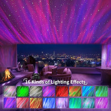 Load image into Gallery viewer, Aurora Projector, Galaxy Projector for Bedroom Built-in Bluetooth Speaker, White Noise Night Light Projector for Kids Adult, Star Projector for Bedroom/Ceiling/Party/Gift (Black)