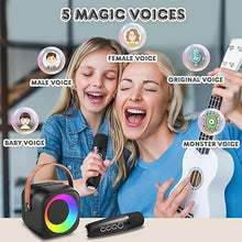 Load image into Gallery viewer, Karaoke Machine for Kids Adults, Portable Bluetooth Speaker with 2 Wireless Microphones, Portable Speaker Mini Karaoke Microphone for Home Party Christmas Birthday Gift for Girls Boys