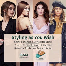 Load image into Gallery viewer, Infrared Flat Iron Hair Straightener, Keratin Infused, Negative Ion, Ceramic Flat Iron Curling Iron in One, Professional Straight Iron for Hair, Non Damage Dual Voltage Straightening Hair Iron