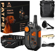 Load image into Gallery viewer, PATPET Dog Training Collar, 1.2 Mile Range 101 Training Levels Dog Shock Collar with Remote Control (15-150 lbs), Waterproof 100% Safe E Collar for Large Breed for Dogs Black with Vivid Orange