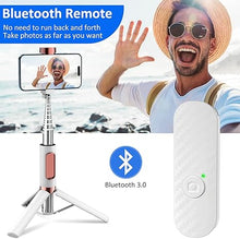 Load image into Gallery viewer, CellphoneTripod with Remote, Aluminum Alloy Selfie Stick Tripod, Best Foldable Mini Extendable Tripod Stand 270° Rotation Compatible with iPhone/Android Travel Essentials