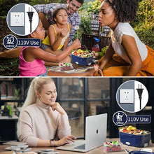 Load image into Gallery viewer, Electric Lunch Box for Adults, 3 in 1 Portable Heated Lunch Box for Car/Truck/Work, Heating Lunch Box with 1.5L Removable Stainless Steel Container, 110V 24V 12V, 80W-60W