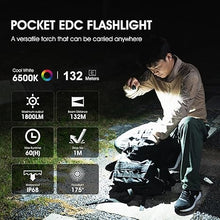 Load image into Gallery viewer, WUBEN E7 1800 Lumen Rechargeable Mini Flashlight with Magnet - Super Bright 6 Modes Khaki EDC Flashlight, Typ-C Rechargeable LED; IP68 Pocket Flashlight for Headlamp Use, Rescue, Camping