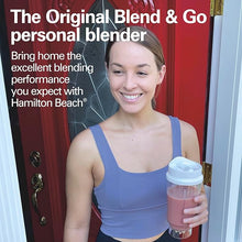 Load image into Gallery viewer, Hamilton Beach Portable Blender for Shakes and Smoothies with 14 Oz BPA Free Travel Cup and Lid, Durable Stainless Steel Blades for Powerful Blending Performance, White ( 51101V)