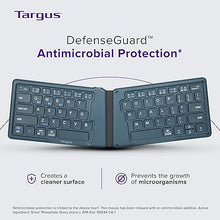 Load image into Gallery viewer, Targus Ergonomic Foldable Bluetooth Keyboard, Split Travel Keyboard Wireless, Rechargeable Portable Wireless Keyboard for Android iPhone Microsoft & Apple Tablets, Blue (PKF00302US),Black