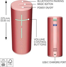 Load image into Gallery viewer, Ultimate Ears MEGABOOM 4 Portable Waterproof Bluetooth Speaker with Powerful 360-Degree Sound and Thundering Bass, Floating Speaker with 20-Hour Battery and 147ft (45m) Range - Raspberry