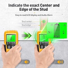 Load image into Gallery viewer, Stud Finder Wall Scanner Detector - 5 in 1 Electronic Wall Wood Metal Stud Finder Edge Center Beam Finders Stud Sensor with LCD Display for Live AC Wire Pipe Metal Wood Studs Joist Drywall Detection