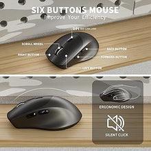 Load image into Gallery viewer, Wireless Keyboard and Mouse, Ergonomic Keyboard Mouse with Phone Holder, 2.4GHz Cordless Keyboard Mouse for Mac, Windows, PC, Laptop ?Black?