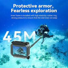 Load image into Gallery viewer, TELESIN Waterproof Case for DJI Action 4 Action 3 Camera Accessories, with Anti-Fog Underwater Housing Shell Cage Supports 45M/148FT Deep Diving Scuba Snorkeling Swimming with Quick Release Screw