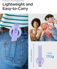 Load image into Gallery viewer, Spigen MagSafe Selfie Stick Tripod Stand (MagFit) with Bluetooth Remote Control Shutter 24" Extendable Compatible with MagSafe iPhone 16 15 14 13 12 Pro Max Mini & Android Phones - Lavender